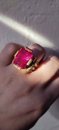 خاتم نحاسي • ياقوت باريسي • انتيك