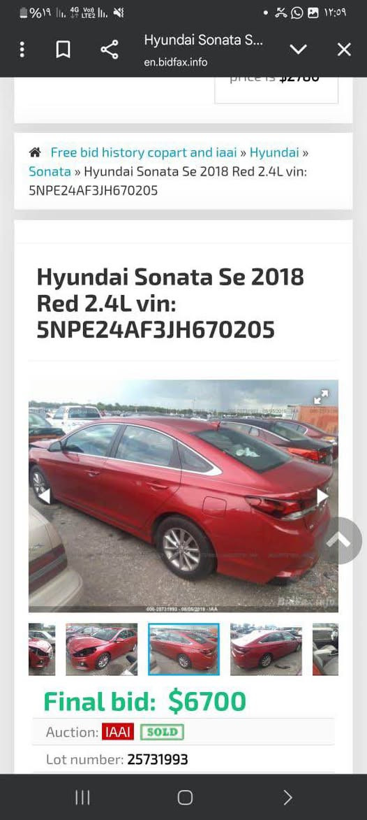 السلام عليكم
سوناتا 2018 وارد أمريكي رقم بصرة حرة السنوية منتهية ماشية 84 الف كيلو بيها ملاحظات بسيطة 
حادث بدون ايرباك صور الحادث موضحة بالمنشور
السعر 138 وبيها مجال
*********** 
 77335500030 الزبير, البصرة
