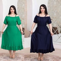 فستان بحري • زبدة تركي • فري سايز لحد ٨٥