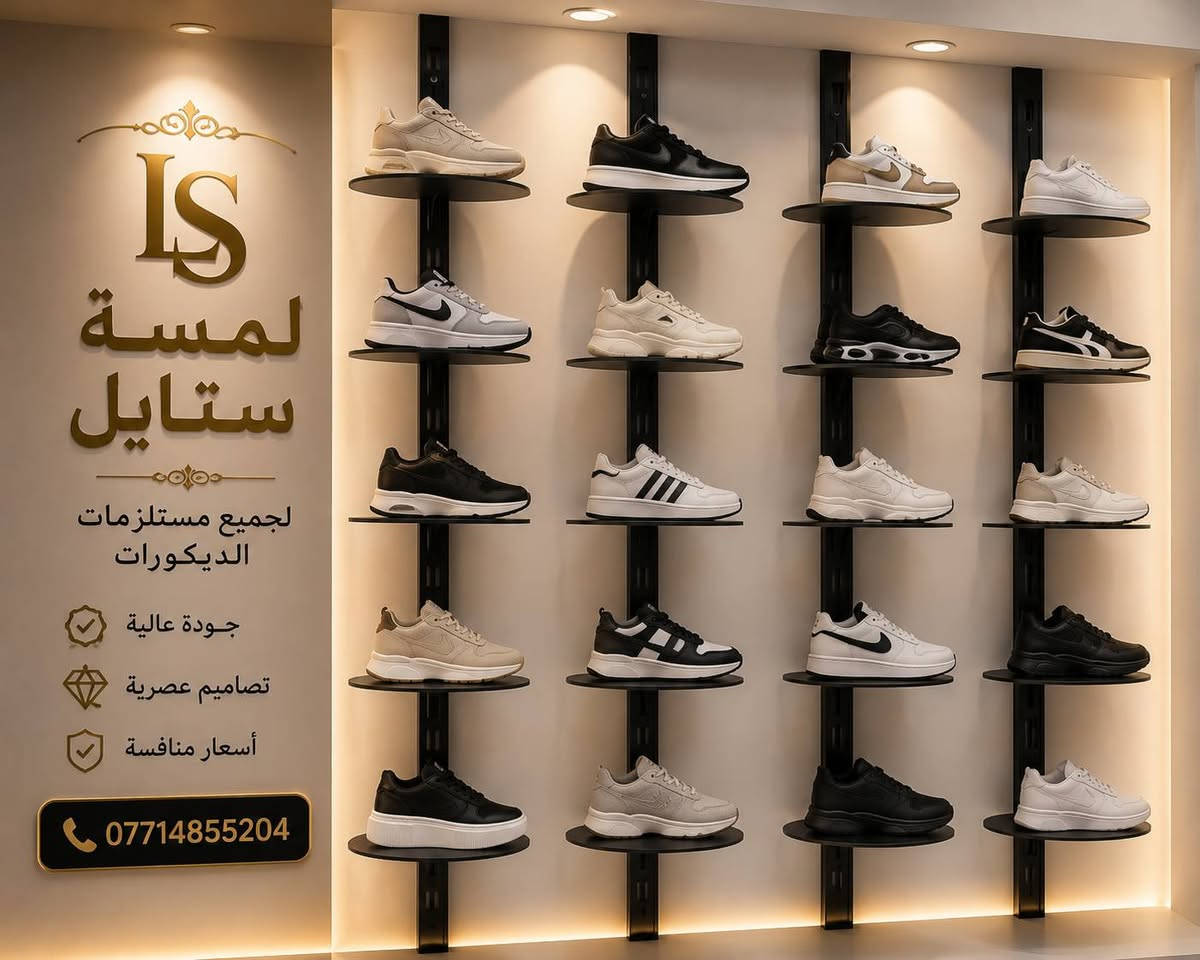 ✨ مرحباً بكم في لمسة ستايل ✨
كل ما يحتاجه محلكم من تجهيزات عرض الملابس تجدونه لدينا بجودة عالية وأسعار منافسة.

نوفر تشكيلة متنوعة من: ✔️ التعاليك بجميع أنواعها ✔️ الستاندات ✔️ الشواخص الرجالية والنسائية ✔️ مستلزمات عرض الملابس

📍 العنوان: الشورجة
📞 ***********
🚚 توصيل إلى جميع محافظات العراق

لمسة ستايل... الجودة التي تبرز أناقة العرض.
