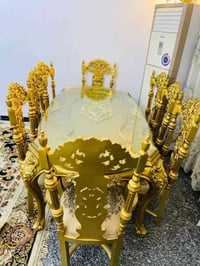 السلام عليكم  ميز طعام مصري دمياط نضيف اخو الجديد 8 كراسي  ماخذي 48ورق...