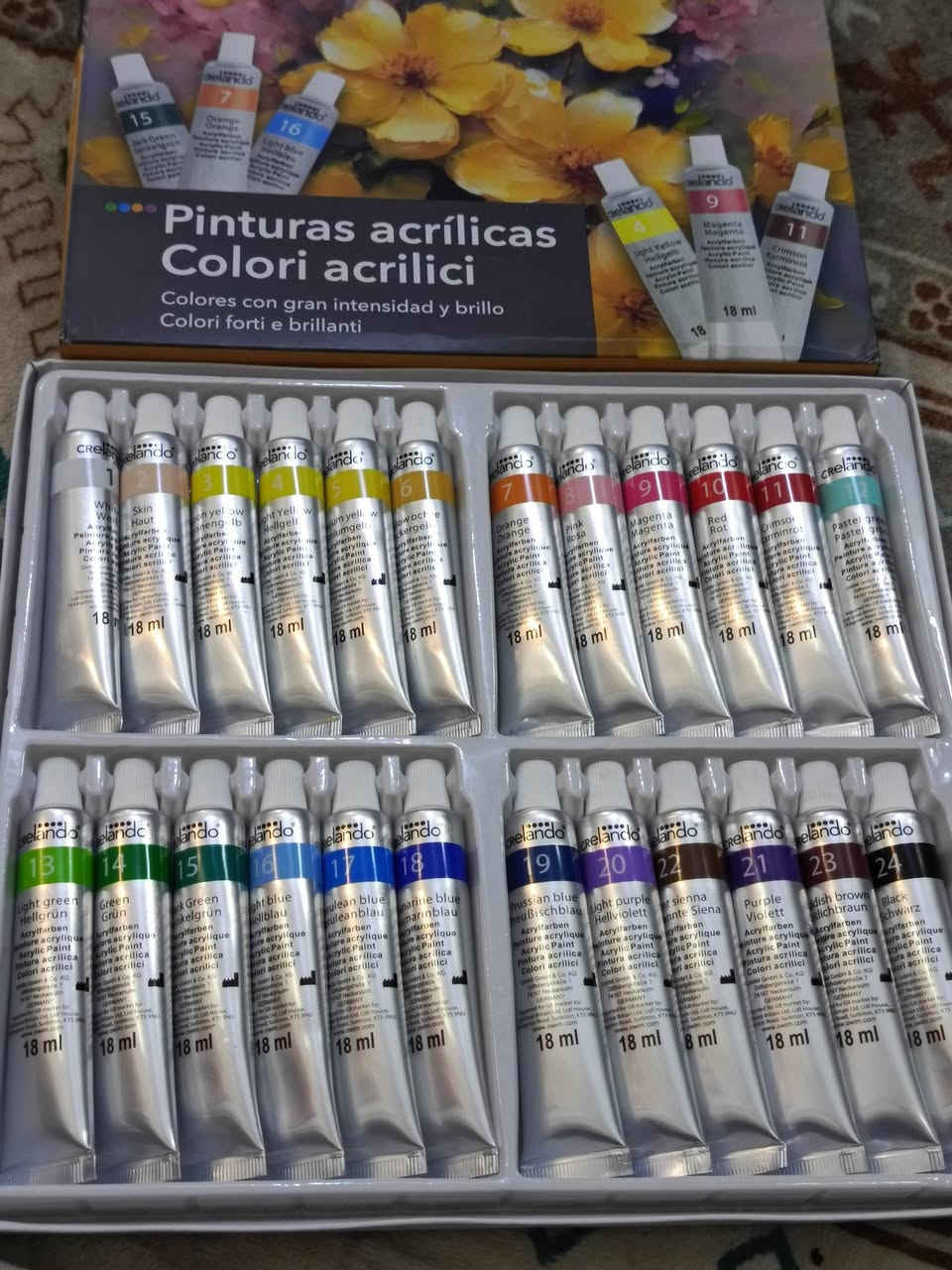 يا الله... يارزاق
ألوان أكريليك ألماني أصليه 
سيت  24 لون أساسي  ×18ml

السيت ب١٠ كميه محدوده جداً
متوفر توصيل جميع محافظات العراق


**إذا كنت صاحب هذا الإعلان وتريد حذفه لأي سبب، رجاءا أرسل رسالة إلى الدعم الفني**