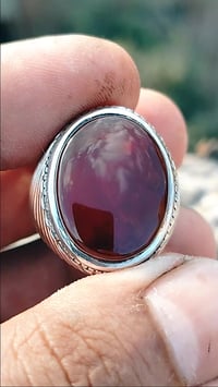 عقيق كرزي • يمني أصلي • فضة 925