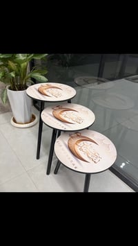 طقم ٣ طاولات • تصميم إسلامي • طاولات ضيافة