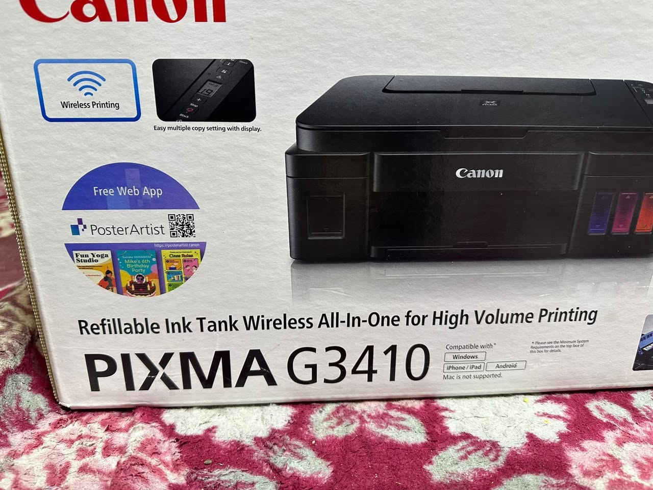 سلام عليكم
طابعه Canonللبيع 
نضيفها ستعمال شهرين مالبيت
ملحقات/كأبسها /مع واير حاسبها 
بسعر160وبيها مجال بسيط للطيبين
مكاني بغداد حي العامل 
رقم /***********
