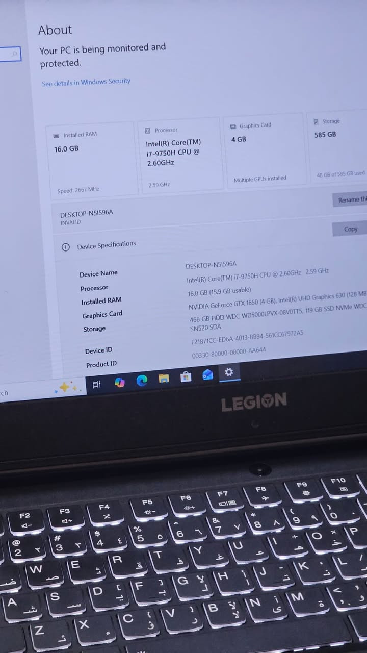 لابتوب للبيع من سلسلة الالعاب Lenovo Legion

الموصفات

 يشتهر بأداء قوي ورسومات عالية الجودة، بالإضافة إلى نظام تبريد متطور.

........

المعالج:  Core i7-9750H 

الذاكرة (RAM): 16 

كارت الشاشة: NVIDIA GeForce GTX 1650 (بسعة 4 كيكا) بالإضافة إلى كارت مدمج Intel UHD Graphics 630.

نوع كارت الشاشة: NVIDIA GeForce GTX 1650.

ذاكرة 128كيكا  SSD 

وذاكرة 500 كيكا HDD

يحتوي ع دبل هارد 

يحتوي ع دبل مروحه مع نضام تبريد 

السعر 550 مكاني البلديات 

***********
