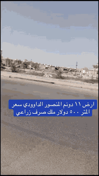 ارض ١١ دونم المنصور الداوودي سعر المتر ٥٠٠ دولار ملك صرف زراعي للاستفس...