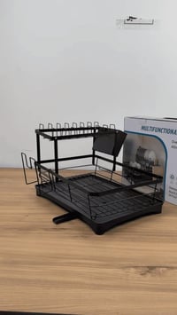 حامل تجفيف صحون • أسود مقاوم للصدأ • موصل نينوى