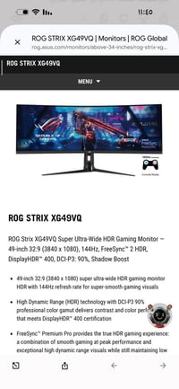 شاشه ASUS ROG Strix XG49VQ حجم 49 ستعمال قليل  07840703080 واتساب فقط ...