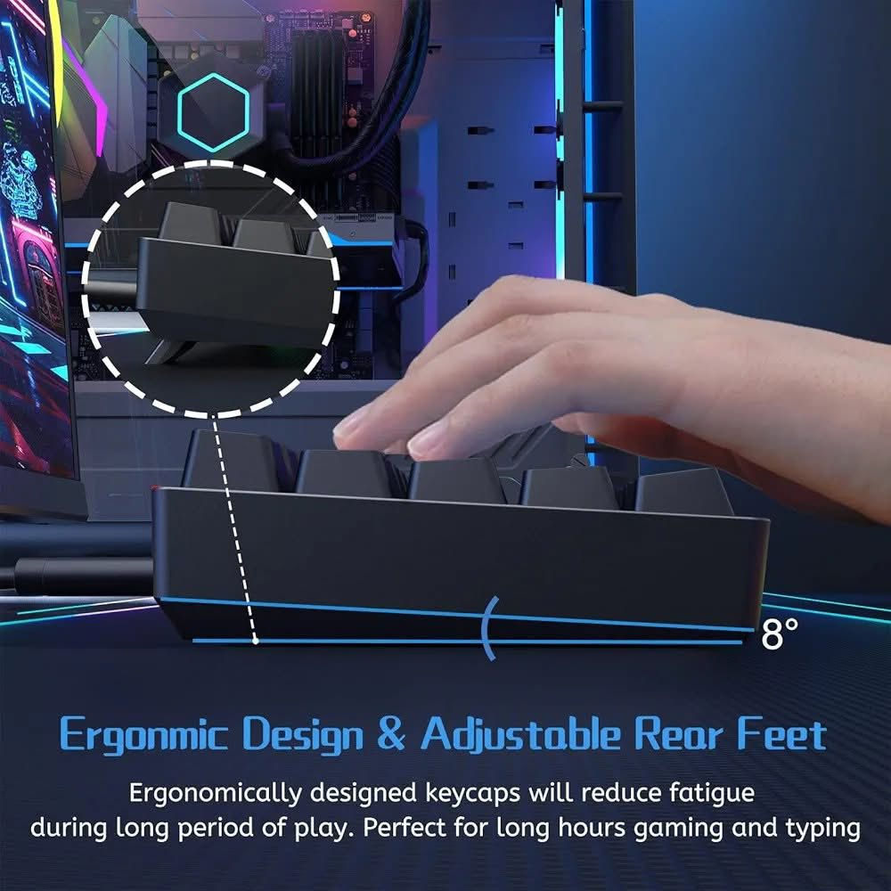 15وبلعافية🎁.
ديريا كيبورد العاب DK61se، كيبورد ميكانيكي 60% RGB مع مفتاح خطي احمر، صغير للغاية 61 مفتاح بخاصية الاستجابة لضربات مفاتيح متعددة، كيبل بيانات من النوع C، تصميم امريكي للكمبيوتر ويندوز واتساب ***********
