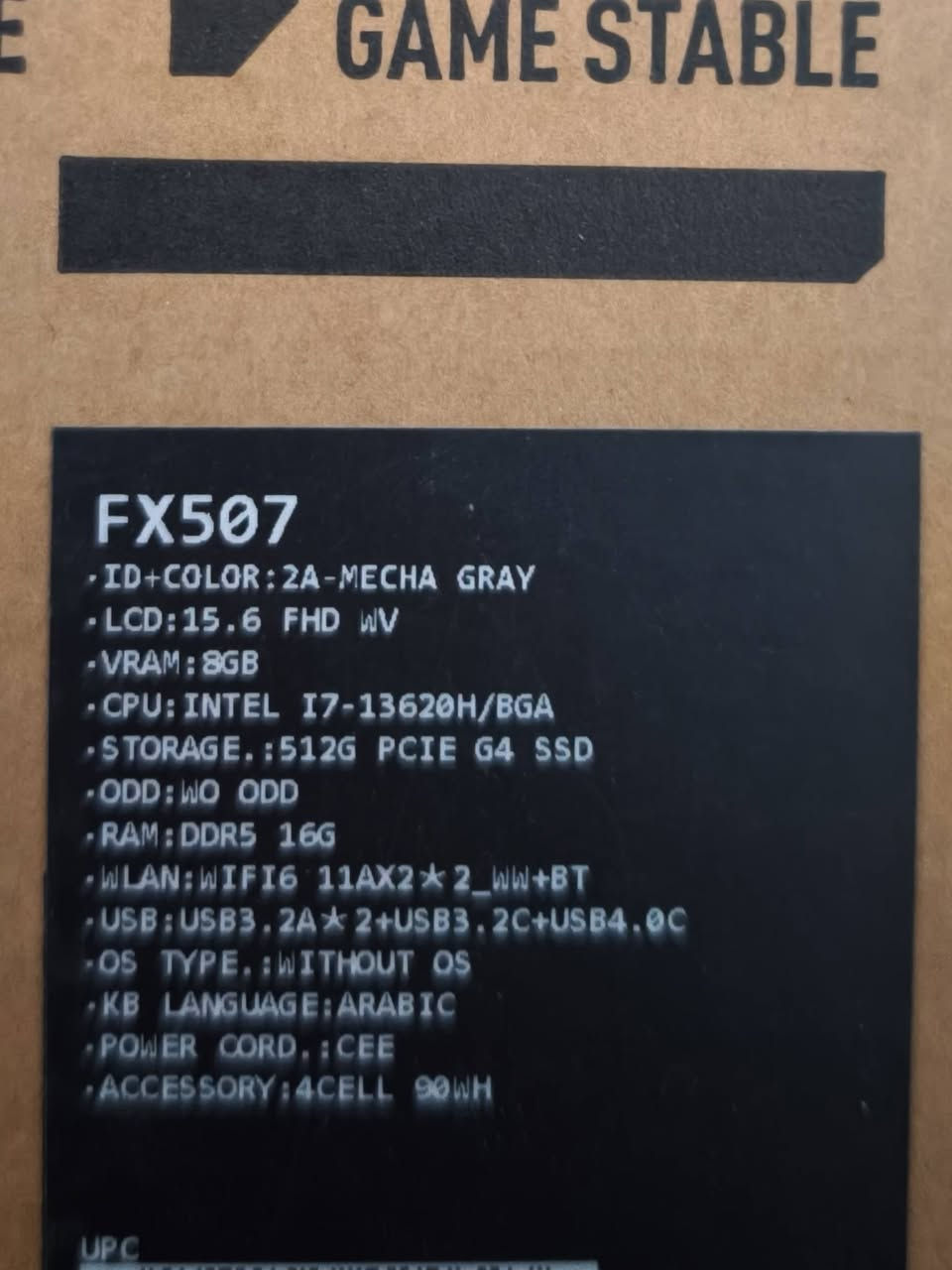 السلام عليكم
ASUS TUF Gaming F15
‏144HZ
الشاشه 15.6 بوصه
SSD 512 التخزين 
core i7-13620H
GPU: RTX 4060 8G 140W
RAM: 16 GB
WINDOWS 11

الجهاز نظيف حيل مستخدم شي بسيط ع كد تصفح ومتروك صار فترة ودا ابيعه لعدم التفرغ 
السعر مليون و250 قفل 
الرقم *********** واتساب
