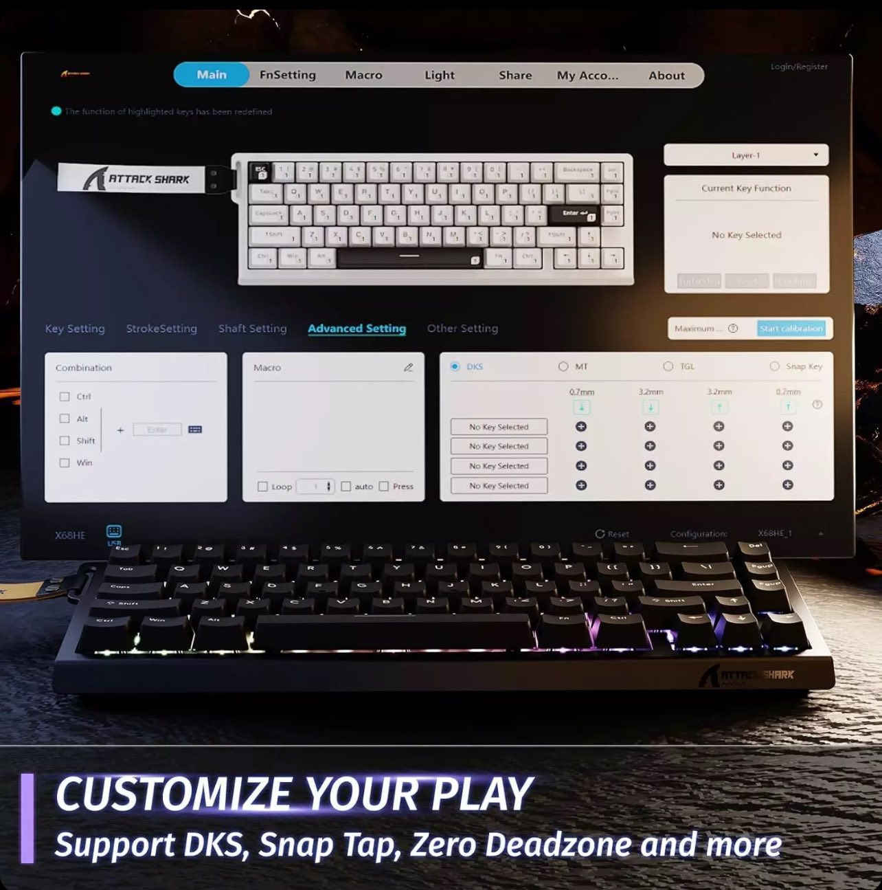 السلام عليكم الكيبورد المغناطيسي الغني عن التعريف Attack Shark x68 he 
للبيع اوبن بوكس نظافة فول،
 مواصفات كلها مذكورة بالصور 
السعر 50 الف توصيل موجود 
***********
