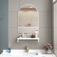 مرآة مع رف • تصميم عصري • ٨٠×٥٠ سم