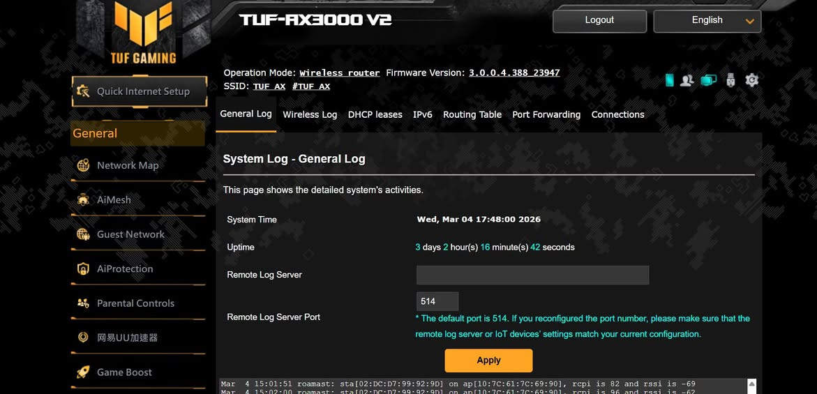 سلام عليكم
راوتر اسوس مستخدم فقط الجهاز ومحولته بدون باكيت 
Asus tuf gaming ax3000 v2
سعر 100 الف 
مكان كوت


**إذا كنت صاحب هذا الإعلان وتريد حذفه لأي سبب، رجاءا أرسل رسالة إلى الدعم الفني**