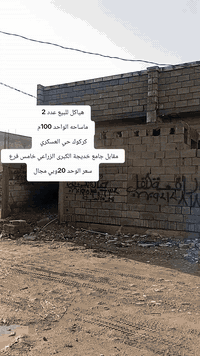 هياكل للبيع عدد 2
ماساحه الواحد 100م
كركوك حي العسكري 
مقابل جامع خديجة الكبرى الزراعي خامس فرع 
سعر الوحد 20وبي مجال
للمزيد من المعلومات اتصال 
***********ابو عقيد

***********ابو ريڤال
