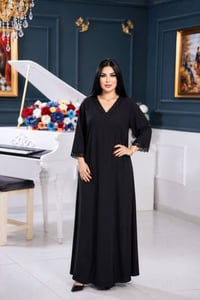 دشداشة اسود • خامه ايروبين • مقاس L/XL/XXL