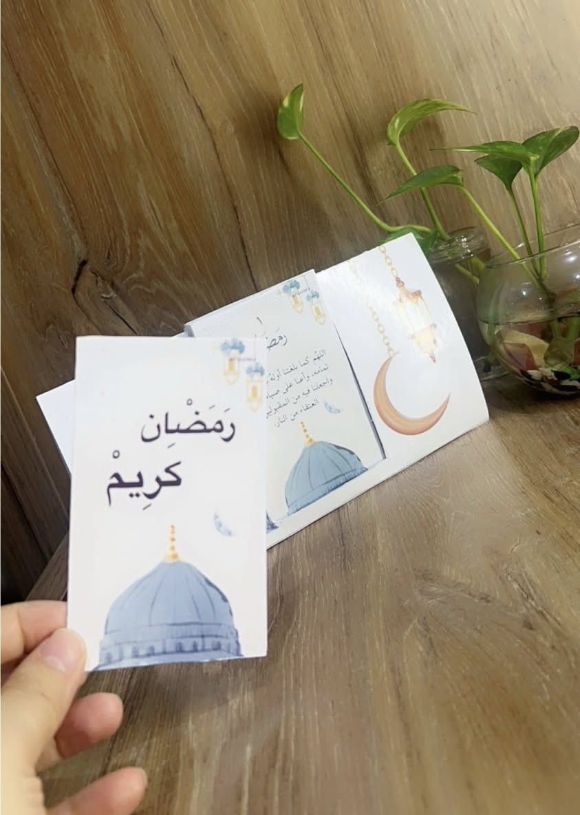 تقويم رمضاني مع دعاء كل يوم 
مع ستاند حامل للكارت 
متوفر لدينا حسب الطلب 
يتوفر خدمة توصيل 🚗🚗🚗


**إذا كنت صاحب هذا الإعلان وتريد حذفه لأي سبب، رجاءا أرسل رسالة إلى الدعم الفني**