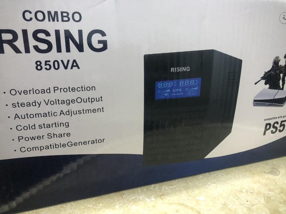 يو بي اس ups من شركة Rising combo القدرة 850w الاستخدام : كامرات ، شاشة ، راوتر ، حماية ، بلاستشين او اكس بوكس . نظيف جدا استخدام يوم واحد السعر ( 55 الف وبي مجال ) للتواصل واتساب : *********** .
