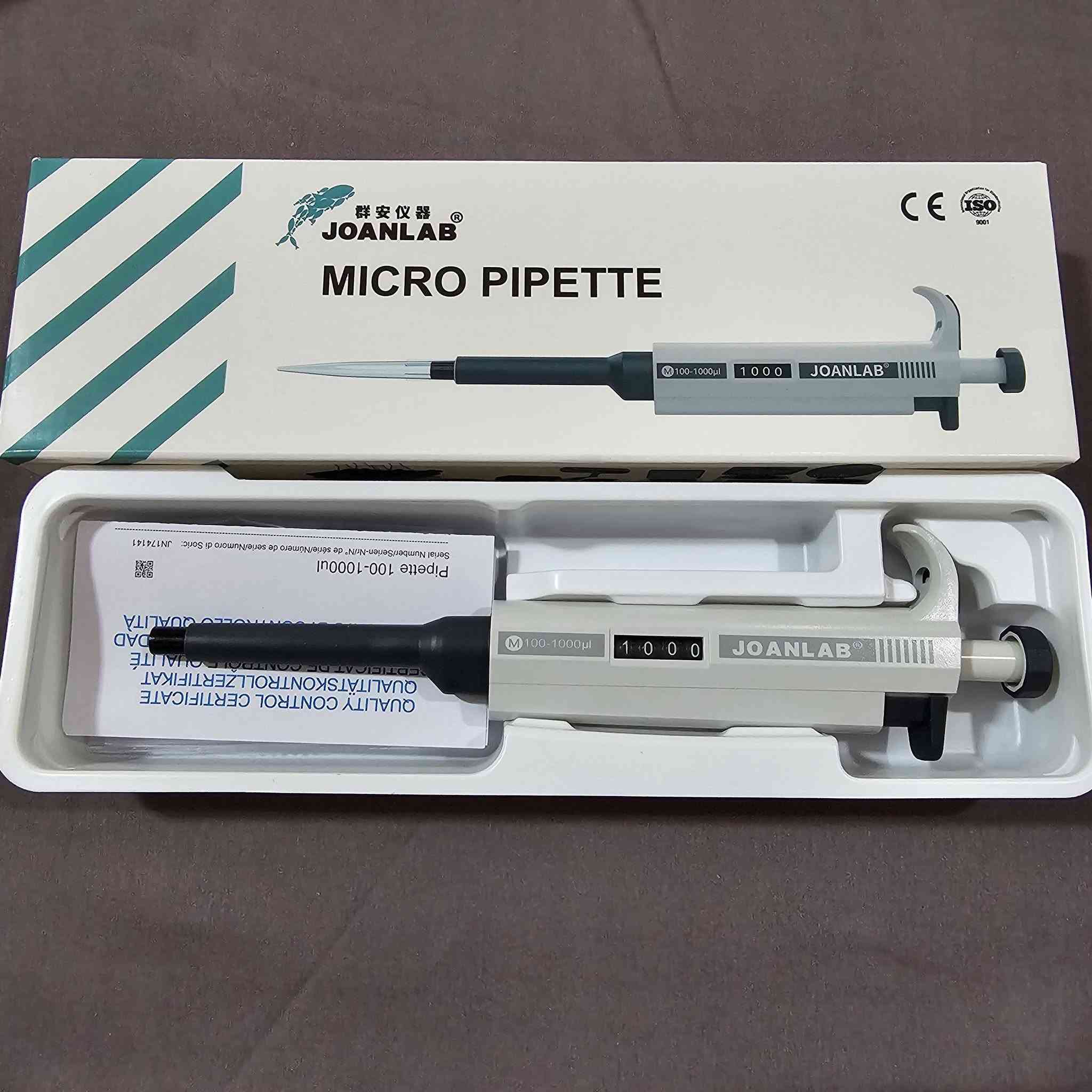 مايكروبايبتة JOANLAB (Micro Pipette) – سعة 100–1000 ميكرولتر
متوفرة الآن مايكروبايبتة JOANLAB عالية الدقة، مناسبة للمختبرات الطبية والبحثية والجامعية. تتميز بإمكانية ضبط حجم السائل بسهولة ضمن مدى 100–1000 µL مع دقة وثبات ممتازين في القياس، وتصميم مريح للاستخدام المتكرر. تأتي مع مجموعة من رؤوس الماصة (Tips) الجاهزة للاستخدام.
✅ مدى قياس: 100–1000 ميكرولتر
✅ دقة عالية ونتائج موثوقة
✅ سهلة ضبط الحجم والقراءة
✅ تصميم مريح وخفيف الوزن
✅ مناسبة للمختبرات الطبية والبحثية والتعليمية
✅ تشمل مجموعة رؤوس (Tips)

السعر ١٦,٠٠٠ دينار فقط.. متوفر ٥ عروض للراغب ..
توصيل لجميع المحافظات العراقية ٤,٠٠٠ دينار فقط..


**إذا كنت صاحب هذا الإعلان وتريد حذفه لأي سبب، رجاءا أرسل رسالة إلى الدعم الفني**