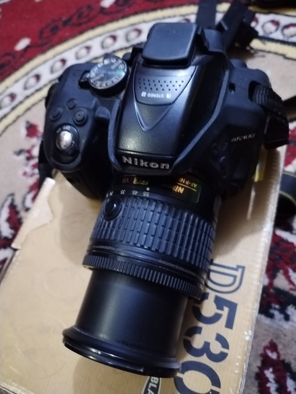 نيكون5300d  نضافه فول
شاشه قلاب 

واي فاي وبلوتوث

ملحقات كامله

كيبل نقل صور

رام k32 الاصلي 

كرب

جنطه

حزام كتف

شاحنه 

زومها الاصلي 18_55

قبق العدسه  

جيلاتين اسود

صندوق الكاميرا موجود 

*********** واتساب

مكاني. ذي قار السعر ٤٠٠
