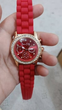 مينا أحمر • سوار سيليكون • ذهب وردي