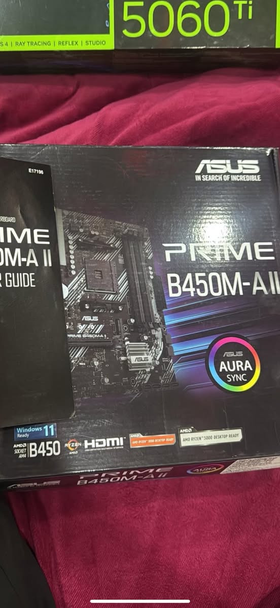 السلام عليكم ورحمة الله ( مذر بورد للبيع + معالج رايزن 
(5 5600G )
بس المذر بورد والمعالج للبيع ( المعالج كلش نظيف اشتريته قبل ١١ شهر بس نظيف لان استخدامي كلش قليل للبيسي عندي دراسه سبب البيع دا اطور )

المعالج سعره 120 بي مجال
والبورد 130 بيها مجال
Asus prime B450-m-a ARGB 4slot ram
Hdmi
Ryzen 
1 سلوت m.2
مستعمله استخدام قليل مع الكارتونه وجميييع الملحقات والكتلوك وقرص التعريف وتدعم ويندوز 11 pro
وبيها AURA SYNG
PRIME B450M-A ll

Socket AM4 
شرط الفحص ومع احترامي للبقية لحد ايصير لوتي ابراسي الاسعار معروفة 
السعر 130 بيها مجال


**إذا كنت صاحب هذا الإعلان وتريد حذفه لأي سبب، رجاءا أرسل رسالة إلى الدعم الفني**