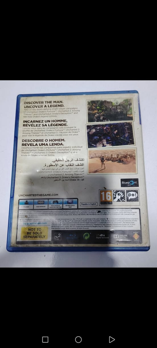 للبيع
السعر 15 ويا توصيل
لعبة UNCHARTED 
THE NATHAN DRAKE 
COLLECTION
ثلاث أجزاء


**إذا كنت صاحب هذا الإعلان وتريد حذفه لأي سبب، رجاءا أرسل رسالة إلى الدعم الفني**