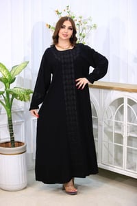 كشمير مطرز • اسود • مقاسات 2XL-5XL