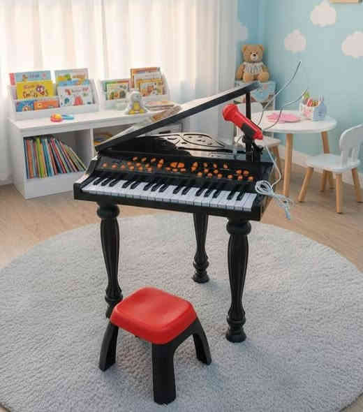 متوفر بيانو موسيقي احترافي تعليمي للأطفال مع مايك صوت عالي يحتوي على مفاتيح وايقاعات مناسبه يرهم هدية للأطفال او جلسات التصوير وغرف النوم للأطفال  للاستفسار *********** واتساب أو خاص
