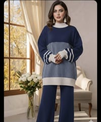 طقم نسواني شرعي • تطريز وردات • مقاسات ٣٨-٥٤