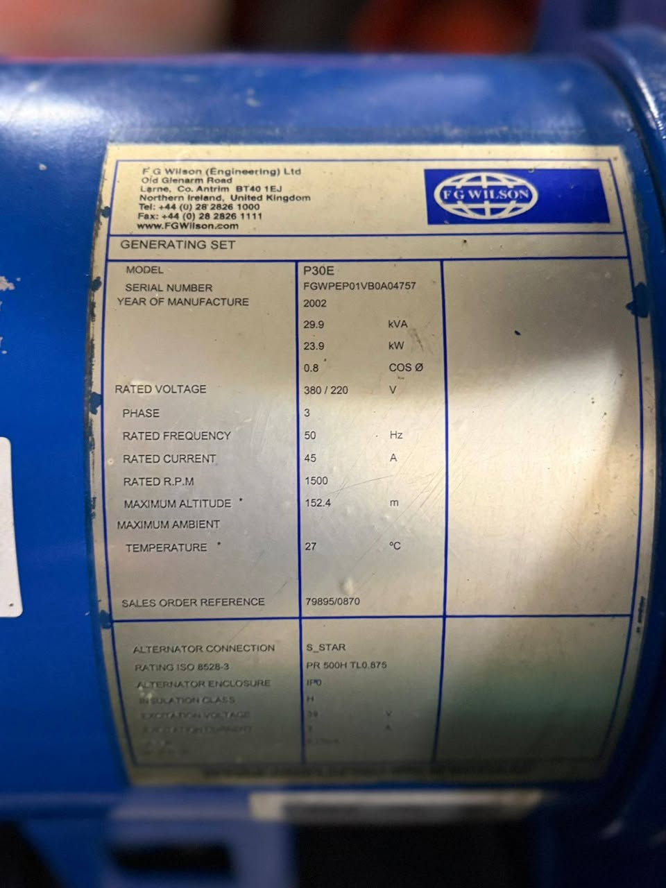 #مولده بيركنز 3 بستم اف جي ولسن بريطاني 
توليد 30 كيفي ستامفورد اصلي 
خزان وقود بلادي 
السعر والاستفسار تواصل ***********+واتساب عبدالله المختار 
العنوان اربيل الصناعه الجنوبيه 
لدينا توصيل جميع المحافظات
