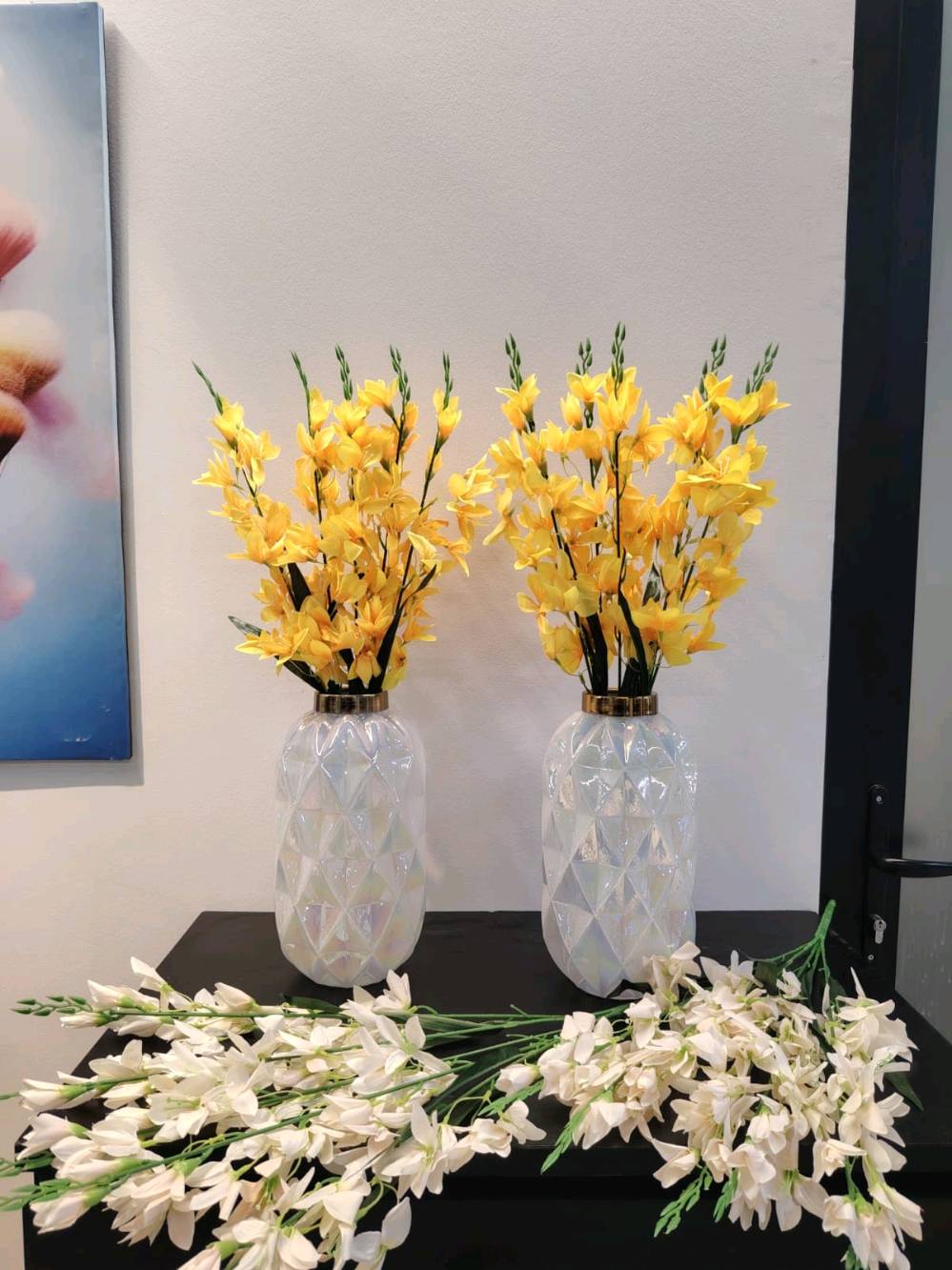 زهور صناعيه السندانه زجاج 