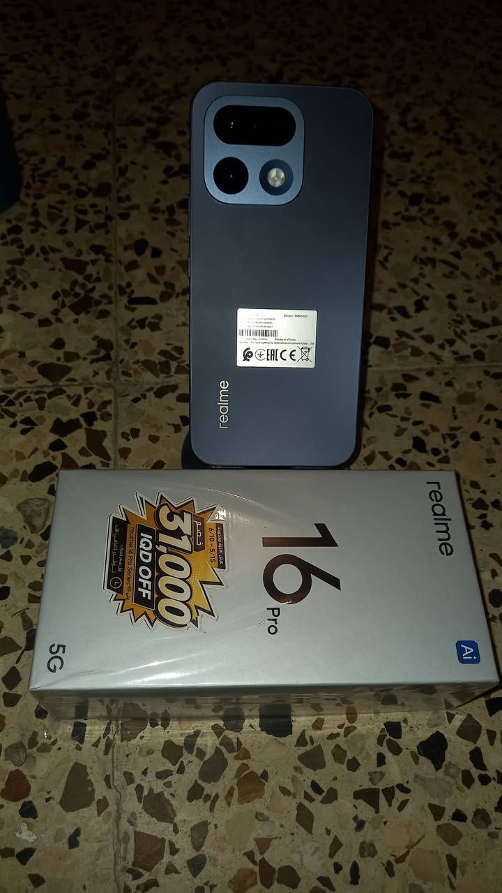 📱 للبيع Realme 16 Pro 5G
الجهاز صار يوم واحد فقط من مشتريه، يعني جديد فعلياً ✨
للأمانة الجهاز جداً ممتاز وكامراته راقية والتصوير بيه مرتب خصوصاً بالليل والسناب والتيكتوك، لكن صار عندي ظرف واحتاجيت أبيعه.
🔹 شاشة AMOLED حجم 6.78 إنج
🔹 تردد 144Hz سريع وخرافي بالسلاسة
🔹 كامرة رئيسية 200MP تصوير احترافي وتفاصيل قوية
🔹 تصوير فيديو ممتاز وثبات حلو
🔹 سلفي واضح وراقي للمحتوى
🔹 بطارية قوية 7000mAh تكمل وياك يوم كامل وأكثر
🔹 شحن سريع 80W. 
🔹 معالج قوي للألعاب والاستخدام الثقيل
🔹 يدعم 5G
🔹 بصمة داخل الشاشة
🔹 تصميم فخم ولون أنيق جداً
🔹 الجهاز نظيف بدون أي ملاحظة
🔹 كفالة سنة كاملة وياه + الكرتونة كاملة
💰 سعر الشراء: 620 ألف
🔥 سعر البيع: 550 قفل 
🚫 التوصيل غير متوفر
📍 المكان: بغداد / المشتل
الجاد بالشراء يراسلني خاص 🌹


**إذا كنت صاحب هذا الإعلان وتريد حذفه لأي سبب، رجاءا أرسل رسالة إلى الدعم الفني**
