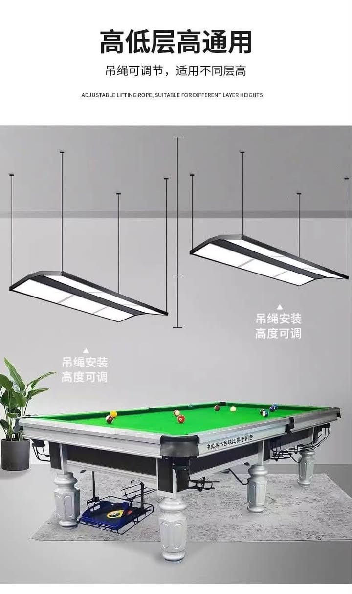 نفس نوع الإنارة المستخدمة ببطولات السنوكر العالمية، وصلت للعراق.

✅ 240 واط LED أبيض — إضاءة قوية وموزعة بالتساوي
✅ تصميم بدون ظل (4 قطع) — ما تنزل ظل على الكرة ولا انعكاس بعين اللاعب
✅ طول 2.46 متر × عرض 79 سم — تغطي الطاولة كاملة
✅ تناسب طاولات 8 و9 قدم
✅ هيكل معدني مطلي بالفرن + غطاء أكريليك مضاد للوهج
✅ درايفر ذكي بتيار ثابت — عمر أطول وما يرفرف
✅ يجي معها 4 أسلاك تعليق ستيل 2 متر قابلة للتعديل + كامل التركيبات

مثالية لـ: صالات البلياردو، الكافيهات، الأندية، والبيوت الخاصة.

📦 الكمية محدودة
📞 للطلب والسعر: [***********]
📍 بغداد — التوصيل لكل المحافظات
