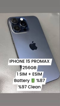 آيفون ١٥ برو ماكس • ٢٥٦ • بطارية ٨٧