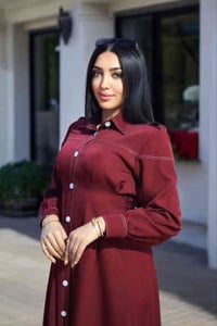 💒دار كلامور للالبسه النسائيه💒 فستان جامعي🩷 القياسات خامة هوريم دابل تر...