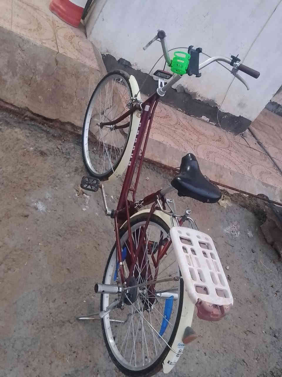 السلام عليكم ورحمة الله وبركاته بيسكل للبيع حجم 26 ياباني اصلي وياله جدد تايرات جدد جوابه جدد بريك بنز يعني نفس بريك السياره سعره 10 مال باله هو بي بلادي لشه حلوه لونها ماروني❤️ وبي غراض نضافه 90/100 السعر 110 وبيه مجال العنوان ديالى الخالص الاسود رقم الاتصال ***********
