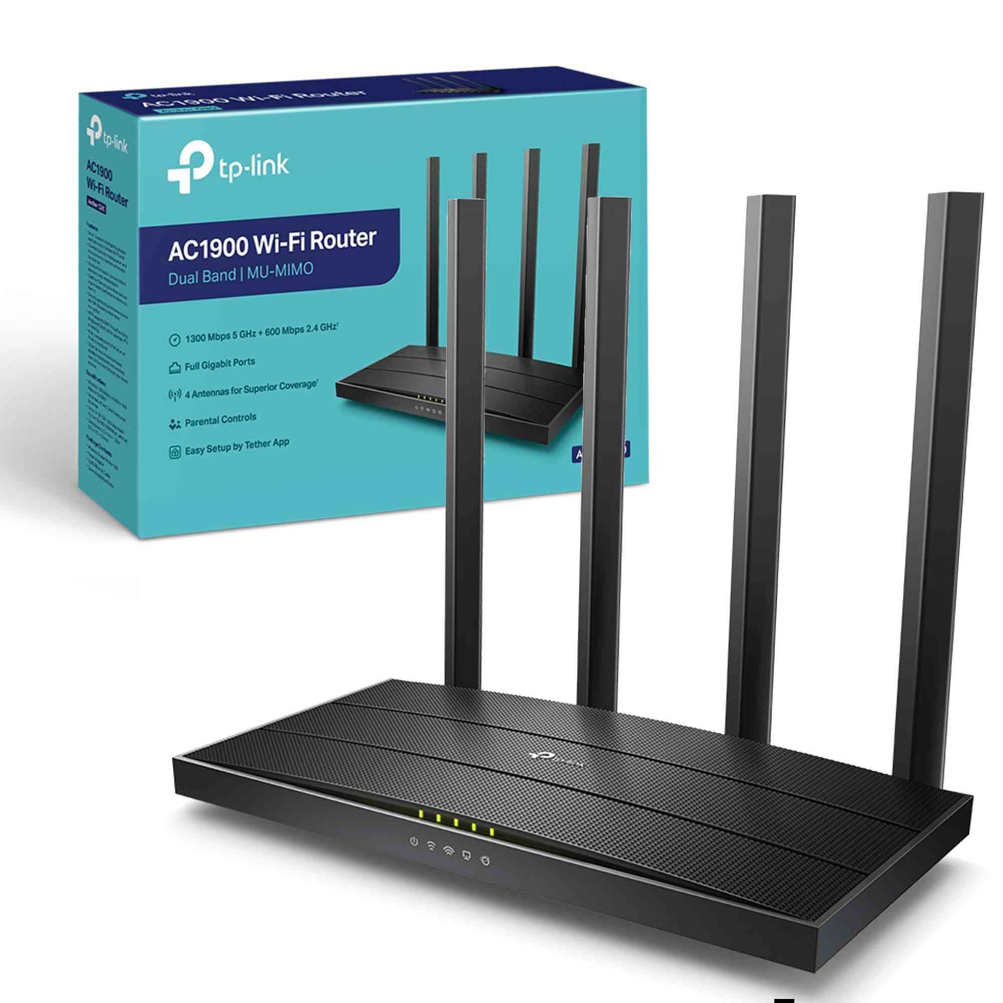 عرض خاص بسعر الجملة 
السعر ٤٥

راوتر ارشر سي 80 AC1900 من تي بي لنك – TP-Link Archer C80 AC1200 Wireless MU-MIMO Router
.
.
.
سرعة فائقة - مزدوج النطاق😍
⚜️ تواصل معنا بشكل مباشر لطلب المنتج أو شراءه عبر رقم الهاتف 
📲  ***********
.
.
.
🔸استمتع بمشاهدة فيديوهات عالية الجودة 4K ولعب الألعاب
🔸يدعم سرعات فائقة تصل الى 1.9 غيغابت/ثانية
🔸يدعم التردد ثنائي النطاق 2.4 و 5 غيغاهرتز
🔸تصل السرعة في النطاق 2.4 الى (600 – 1900 ميغابت) بينما تصل في النطاق 5 الى 1300 
     ميغابت
🔸تغطية قوية باستخدام تقنية Beamforming و 4 هوائيات
🔸توصيل أكثر من جهاز بوقت واحد باستخدام تقنية MU-MIMO
🔸اختيار تلقائي لأفضل نطاق متاح لتوصيل أجهزتك
🔸يحتوي على منافذ غيغابت كاملة للتوصيل السلكي (4 x LAN, 1 x WAN)
🔸الرقابة الأبوية من خلال انشاء ملفات تعريف لكل مستخدم وتخصيص الوقت والوصول
🔸اعداد سهل باستخدام تطبيق TP-Link Tether
.
.
📌عنواننا:
ذي قار قضاء النصر الصوب الكبير شارع سوق العلوه
***********
