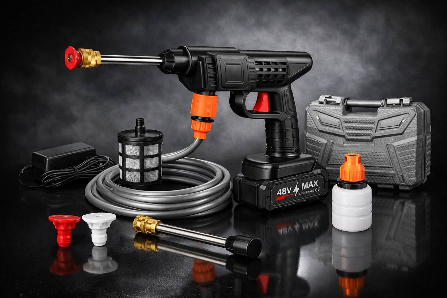 مسدس غسيل سيارات كهربائي محمول ببطارية ليثيوم

• جهاز غسيل سيارات كهربائي محمول يعمل ببطارية ليثيوم، مصمم للاستخدام الذاتي بسهولة وفي أي وقت.

• تصميم مدمج وخفيف مع ضغط ماء عالٍ وحجم صغير لسهولة الحمل والاستخدام.

• يعمل ببطارية ليثيوم قابلة للشحن مع شاحن مرفق.

• مزود بوصلة خرطوم مع فلتر (Filter Screen) لحماية تدفق المياه.

• يحتوي على فوهة متعددة الوظائف مع إمكانية تركيب عبوة رغوة (Foam Pot).

• نظام شحن ذكي بمؤشر ضوئي (أحمر أثناء الشحن – أخضر عند الاكتمال).

• نوع المنتج: ماكينة غسيل سيارات كهربائية محمولة
• مصدر الطاقة: بطارية ليثيوم قابلة للشحن
• الجهد الكهربائي المتوفر حسب الطراز: 12V / 18V / 21V / 24V
• آلية الشحن: شاحن مرفق بمؤشر ضوئي
• نظام التوصيل: ربط ملولب (Threaded Connection)
• خاصية الرغوة: تدعم إضافة سائل الغسيل في عبوة الرغوة

محتويات العلبة:
• مسدس الغسيل الكهربائي
• بطارية ليثيوم
• شاحن بطارية
• خرطوم ماء طوله 5 متر
• فلتر سحب للماء
• وصلة/محول توصيل
• قضيب رش أمامي
• فوهة متعددة الاستخدام
• عبوة رغوة (Foam Pot)

السعر 31000 والتوصيل مجاني 🚐🔥
توصيل لجميع محافظات العراق 
للحجز مراسلتنا على الخاص


**إذا كنت صاحب هذا الإعلان وتريد حذفه لأي سبب، رجاءا أرسل رسالة إلى الدعم الفني**