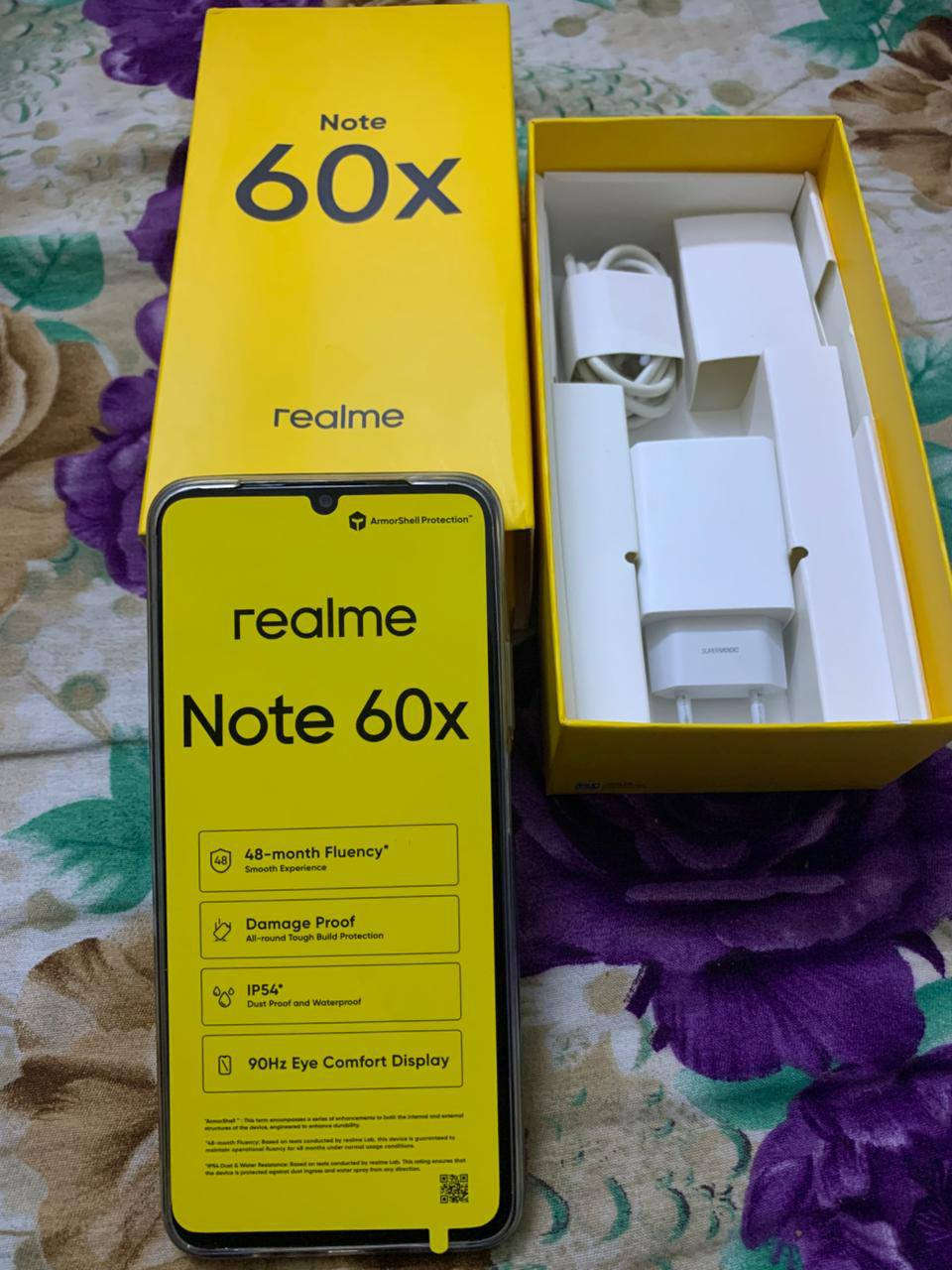 سلام عليكم موبايل ريلمي x60/Note ذاكره 128 السعر 110 المكان بغداد حي الجهاد ⭐ تواصل /***********
