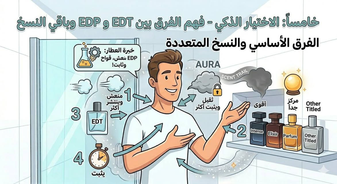 دليلك الشامل لثبات وفواحان يدوم طوال اليوم! 💨✨

​كثير منّا يسأل: "ليش العطر ما يثبت؟" أو "ليش ريحته تتغير بعد فترة؟". السر مو بس بنوع العطر، السر بطريقة الاستخدام وفهمك للمكونات!

​جمعنا لكم أهم 7 خطوات ذهبية تخليك محترف بعالم العطور وتضمن لك "هالة عطرية" تميزك وين ما تروح:

​1️⃣ الاستحمام أولاً: العطر يمسك بالجلد النظيف والجاف بشكل أفضل بمرتين. ابدأ يومك بانتعاش لتهيئ بشرتك. ولا تنسى ان البكتريا تدمر اداء العطر!

2️⃣ ترطيب البشرة: الجلد المرطب يحافظ على جزيئات العطر. استخدم كريم (لوشن) خفيف وغير معطر على أماكن الرش (الرقبة واليدين) ليعمل كقاعدة تثبيت.

3️⃣ الرش الذكي: وزع رشاتك بذكاء على نقاط النبض، الأكتاف، والملابس.. هذا التوزيع هو اللي يصنع لك "الذيل العطري" اللي يترك أثرك بالمكان.

4️⃣ افهم المكونات: مو كل العطور نفس الشيء! المسك يعطيك ثبات، بينما الحمضيات تتطاير بسرعة. العطار الشاطر هو اللي يوازن بينهم ببراعة.

5️⃣ EDT أم EDP؟: تذكر دائماً أن عطور (EDT) منعشة وفواحة جداً بالبداية، بينما (EDP) أثقل وأكثر ثباتاً. واختار النسخة (Intense أو Elixir) إذا كنت تدور على أقصى تركيز.

6️⃣ السعر والواقع: لا تنخدع بالسعر دائماً. بعض الثقافات العطرية تركز على النقاء أكثر من الفواحان الصارخ. عطر "النيش" قد يعطيك جودة وأداء يختلف تماماً عن عطور "الديزاينر".

7️⃣ التميز ليس بالحجم: لا تضيع فلوسك على أحجام كبيرة وعطور تجارية تضطر ترش منها 3 مرات باليوم! زجاجة 50 مل متميزة، برائحة فريدة وأداء عالي، توفر عليك وتخليك متميز فعلاً.

​💡 نصيحة: التميز يبدأ من اختيار العطر اللي يشبه شخصيتك، مو بس اللي ريحته قوية.

​💬 عندك استفسار عن عطرك المفضل؟ أو محتار شنو تختار؟
لا تتردد بمراسلتنا، احنا هنا حتى نساعدك تلاقي العطر اللي يمثلك!

​#عطور #نصائح_عطرية #ثبات_العطر #جمال_السبع #FragranceTips #PerfumeLover #عراق


**إذا كنت صاحب هذا الإعلان وتريد حذفه لأي سبب، رجاءا أرسل رسالة إلى الدعم الفني**