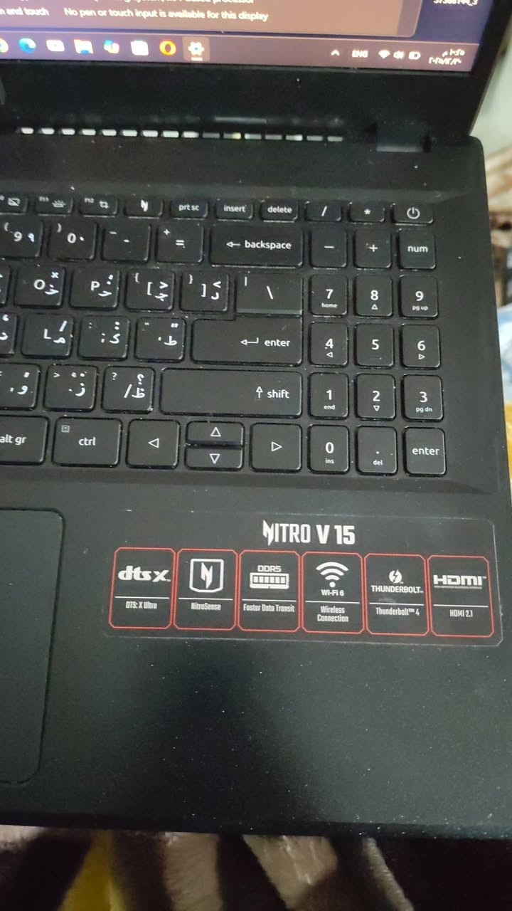 لابتوب Acer nitro V15 نظيف بس دكمة الشفت الايمن تعلك شوي بس شغالة 
Cori 7 gen 13 ( 2.40) Ghz
Rtx 3050 6G
1T ssd
16Gb ram
144 hz
Windows 11 key

السعر 1،050،000 وبي مجال
مكاني كربلاء ، للتواصل واتساب فقط ***********
كامل ملحقاته الاصلية .
