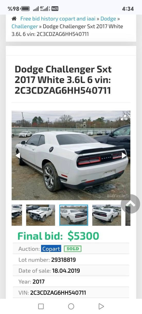 السلام عليكم 
دوج جالنجر V6 SXT 
الموديل 2017 
رقم اربيل 
ماشيه 90 
الضرر جاملغ امامي وجاملغ خلفي بدون دواخل البنيد محدث 
السياره جديده وحلوه مابيها الشخط 
عليها برمجه مراوح وحماوه 
عليها شاشه اصليه مال GT 
تايرات تو سايز اصلي 
وياله سكان باك 
دفيوزر وترتيب زرع عدسات  السياره مصروف عليها خير من الله 
محرك كير تبريد تدفئه كله شرط 
السعر 160 $ 
مكاني صلاح الدين بيجي 
***********
