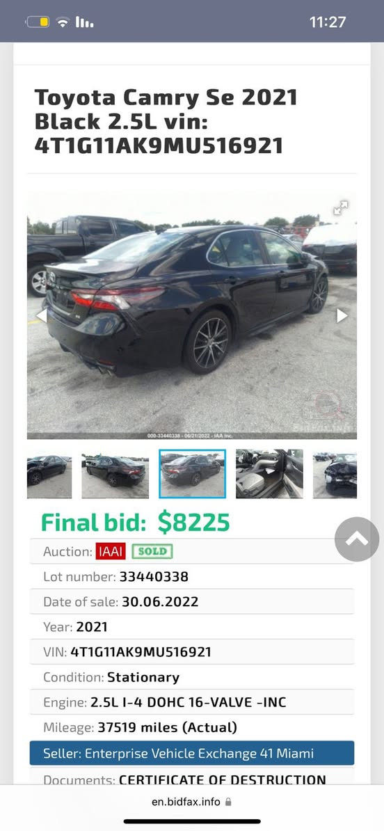 كامري 2021se
حادثه بنيد مبدل وباب بارد اثر النقل
محرك 2500
سعر 190وبيه مجال

العنوان بابل الحله 
***********
