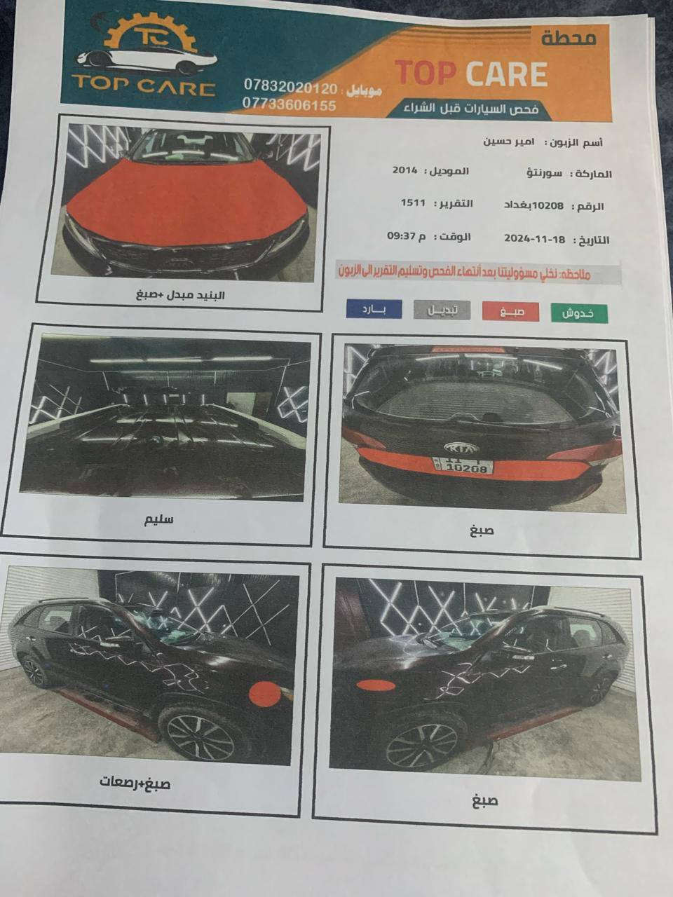 سورنتو 14 قطعتين صبغ بدون دواخل مكينه 6 رقم بغداد جديد بسمي السعر 150 بيه مجال مكاني بابل مسيب ***********
