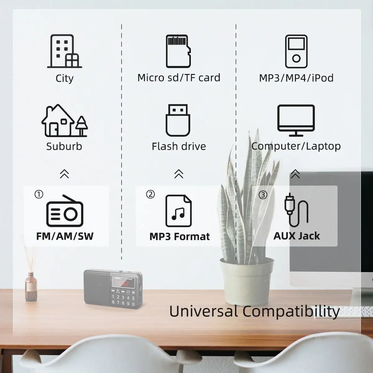 جهاز الراديو الظاهر في الصورة هو من الشركة الشهيرة وهو تحديدا موديل PRUNUS J-429، وهو راديو رقمي محمول يدعم موجات متعددة ومشغل ملفات MP3. يتميز هذا الجهاز بتصميمه المدمج الذي يسهل حمله، حيث يقارب حجمه حجم هاتف iPhone 7. 
المواصفات والمميزات الأساسية
نطاقات البث: يدعم موجات FM (87.5-108 ميجاهرتز)، و AM (MW) (522-1710 كيلوهرتز)، و الموجات القصيرة (SW) (2300-21950 كيلوهرتز).
خيارات التشغيل: يتضمن منفذ لبطاقة الذاكرة TF (micro SD) ومنفذ فلاش ميموري USB لتشغيل ملفات الموسيقى، بالإضافة إلى مدخل AUX.
جودة الصوت: مزود بمكبر صوت "نيوديميوم" بقدرة 3 واط لتوفير صوت واضح وجهير عميق.
البطارية والشحن: يحتوي على بطارية ليثيوم أيون قابلة لإعادة الشحن عبر منفذ USB، مع مؤشر ضوئي أحمر يضيء أثناء الشحن.
سهولة الاستخدام: صُمم بأزرار مطاطية كبيرة وشاشة رقمية واضحة لتسهيل الاستخدام، خاصة لكبار السن. 
كيفية الاستخدام الأساسي
التشغيل وتغيير الموجة: يتم تشغيل الجهاز من زر الطاقة الجانبي، ويُستخدم زر "M" (Mode) للتبديل بين أوضاع FM و AM و SW.
البحث التلقائي: بالضغط المطول على زر "SCAN" (أو Play/Pause) لمدة 3 ثوانٍ، سيقوم الجهاز بالبحث عن المحطات وحفظها تلقائياً.
إدخال المحطات يدوياً: يمكنك استخدام أزرار الأرقام (0-9) لإدخال تردد المحطة مباشرة
ملاحظة توصيل كل العراق فقط 
للاستفسار عن السعر والتفاصيل التفضل للخاص


**إذا كنت صاحب هذا الإعلان وتريد حذفه لأي سبب، رجاءا أرسل رسالة إلى الدعم الفني**
