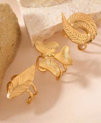 ٣ قطع • خواتم مطلية ذهب • عيار ١٨