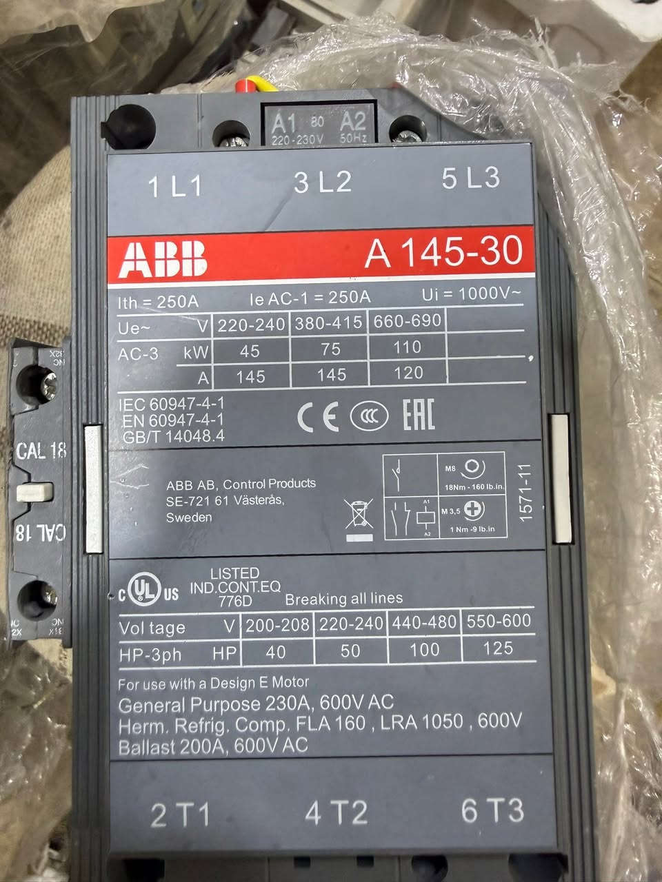 متوفر كونتكترات ABB✅
وجبه جديدة‼️
250A ثلاثي 
للطلب والتواصل على الواتساب ***********📞
