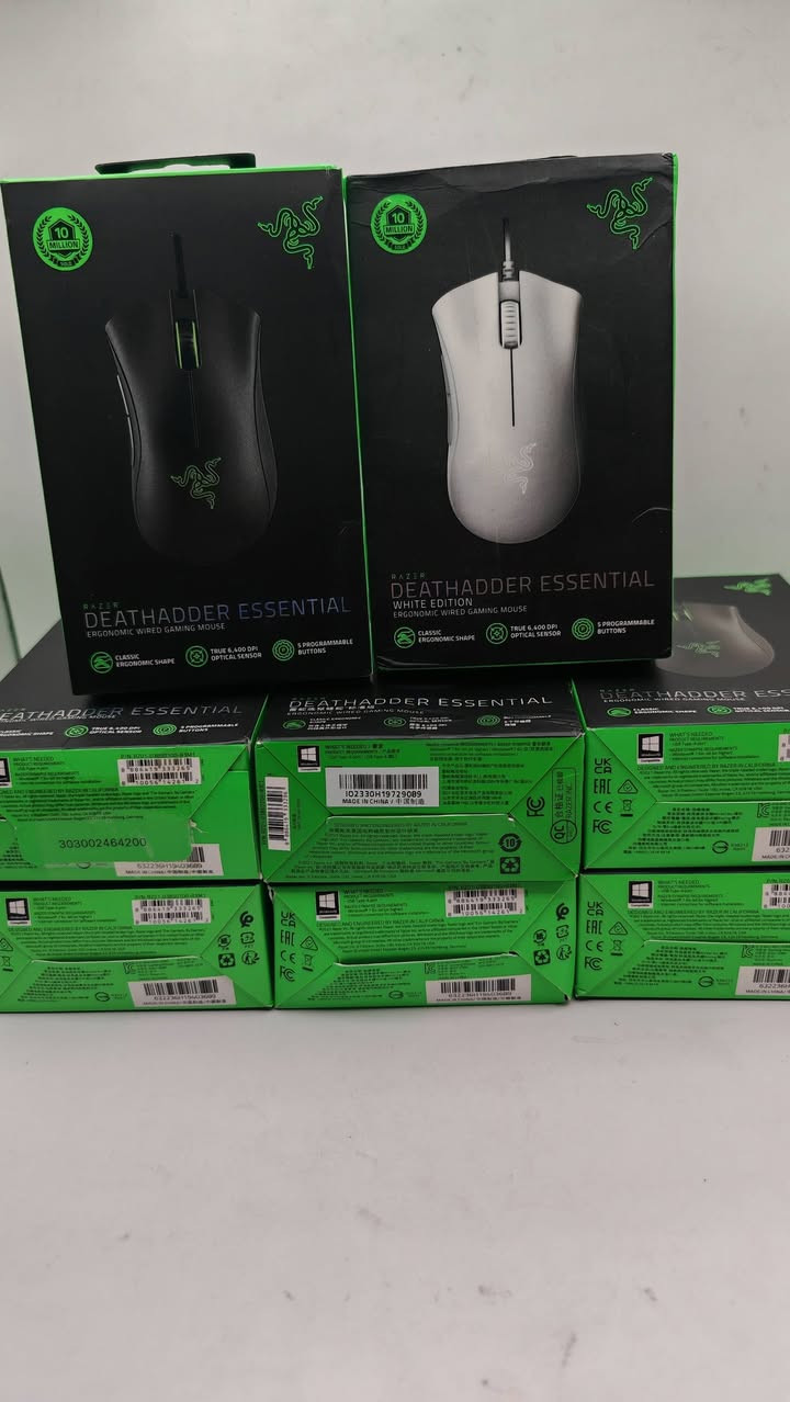 العنوان: لمحبي الألعاب (Gamers) والعمل المكتبي الاحترافي.. فرصة ما تتفوت! 🎮✨
​متوفر لدينا الآن ماوس Razer DeathAdder Essential الغني عن التعريف، وبحالة جديدة تماماً (كرتونة مغلقة).
​إذا كنت تدور على الراحة، الدقة، والأداء العالي، فهذا الماوس هو خيارك الأول.
​ليش هذا الماوس؟
✅ تصميم مريح: شكل هندسي كلاسيكي يريح الإيد لساعات طويلة من اللعب أو الشغل.
✅ دقة عالية: مستشعر بدقة 6,400 DPI لضمان حركة سريعة ودقيقة.
✅ أزرار قابلة للبرمجة: 5 أزرار تكدر تخصصها حسب احتياجك وبرنامج Razer Synapse.
✅ أصلي 100%: جودة شركة Razer المعروفة.
🚚 التوصيل: خدمة التوصيل متوفرة لكل محافظات العراق.


**إذا كنت صاحب هذا الإعلان وتريد حذفه لأي سبب، رجاءا أرسل رسالة إلى الدعم الفني**