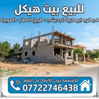 وبركاتة  بيت للبيع هيكل بناء طابوك  قرب ابو مارية الجحيشي  طريق المطار...